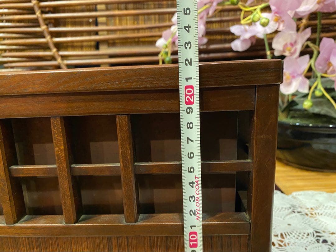 1080＊時代物 銅炉 唐木格子角火鉢 火道具 昭和レトロ 当時物 年代物
