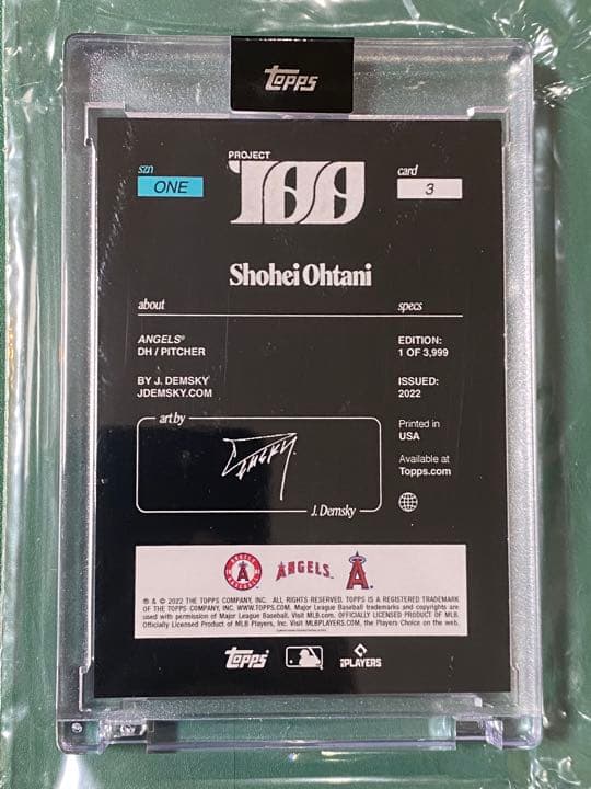 大谷翔平 限定3999 ToppsProject100カード3-J.Demsky