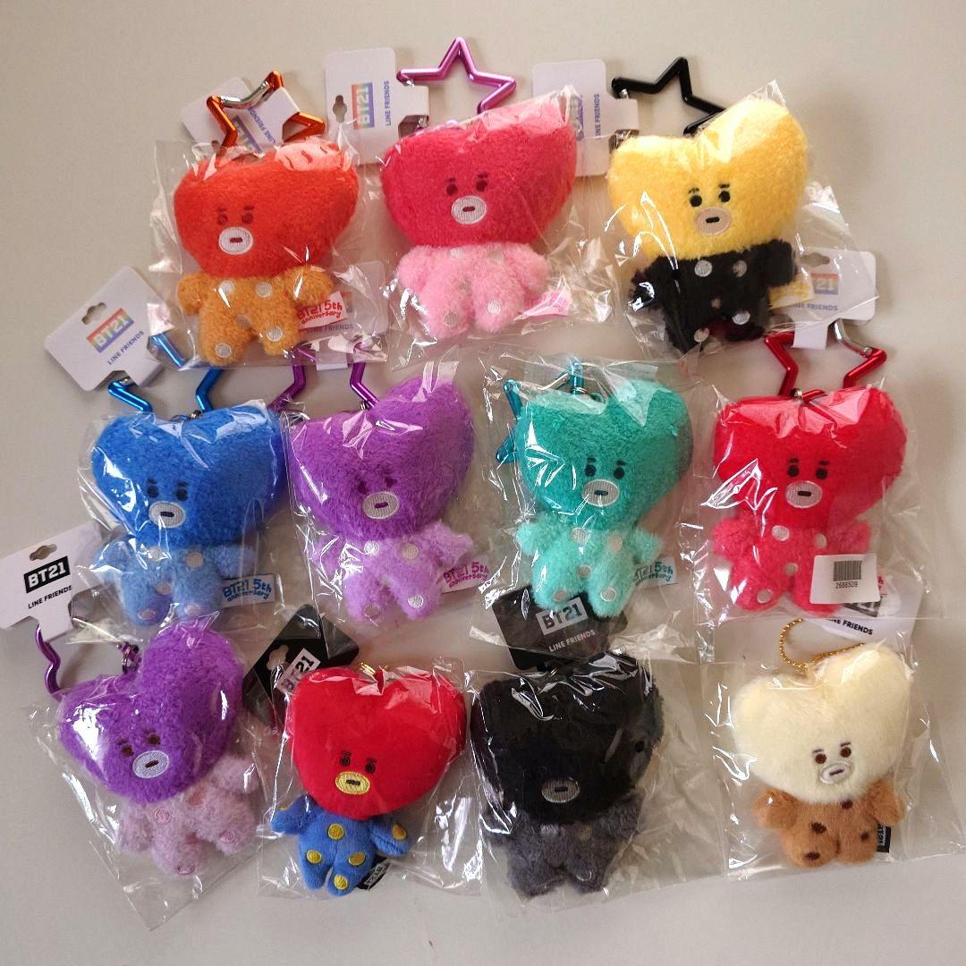 BT21 5周年記念 TATA レインボーカラーマスコット7点コンプ　＋4点