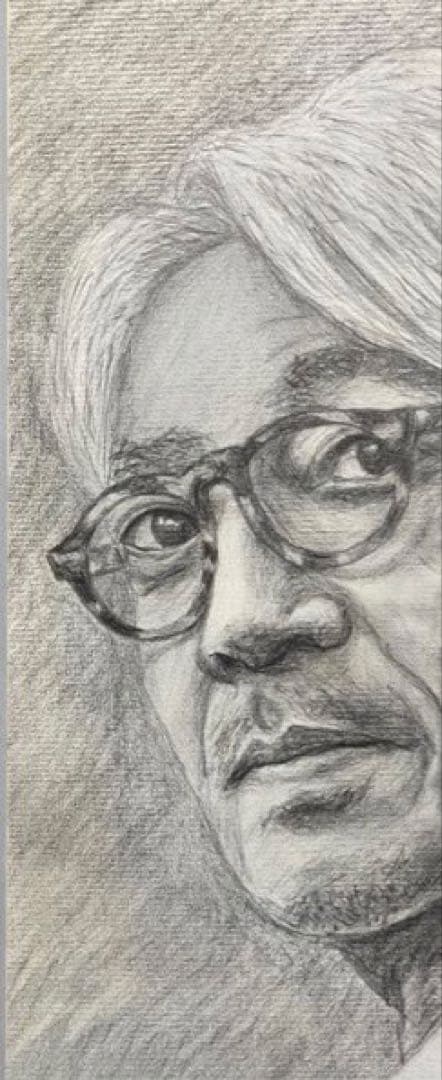 坂本龍一さんを聴きながら描いた、追悼鉛筆デッサン。
