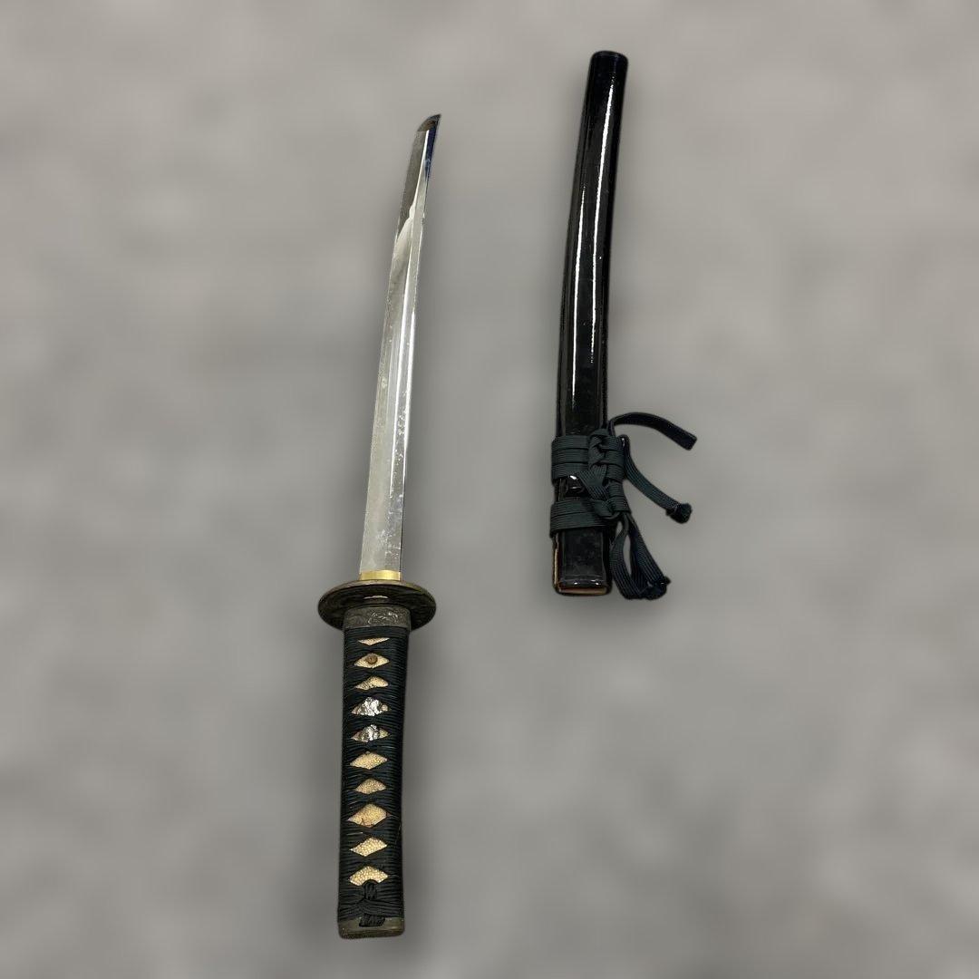 未開刃，模造刀、白鞘 刀 剣 長尺模造刀 模擬刀 刀 約65cm 黒鞘 布巻き柄