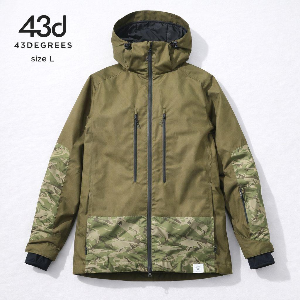 ✨️43d 43DEGREES スノーボードウェア ジャケット カモフラ L
