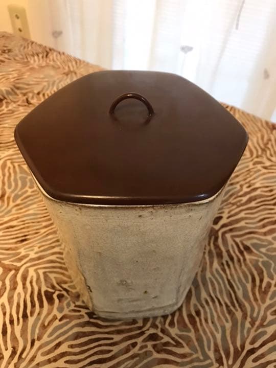 水指　茶道　茶道具　六角　骨董　陶器　日本美術