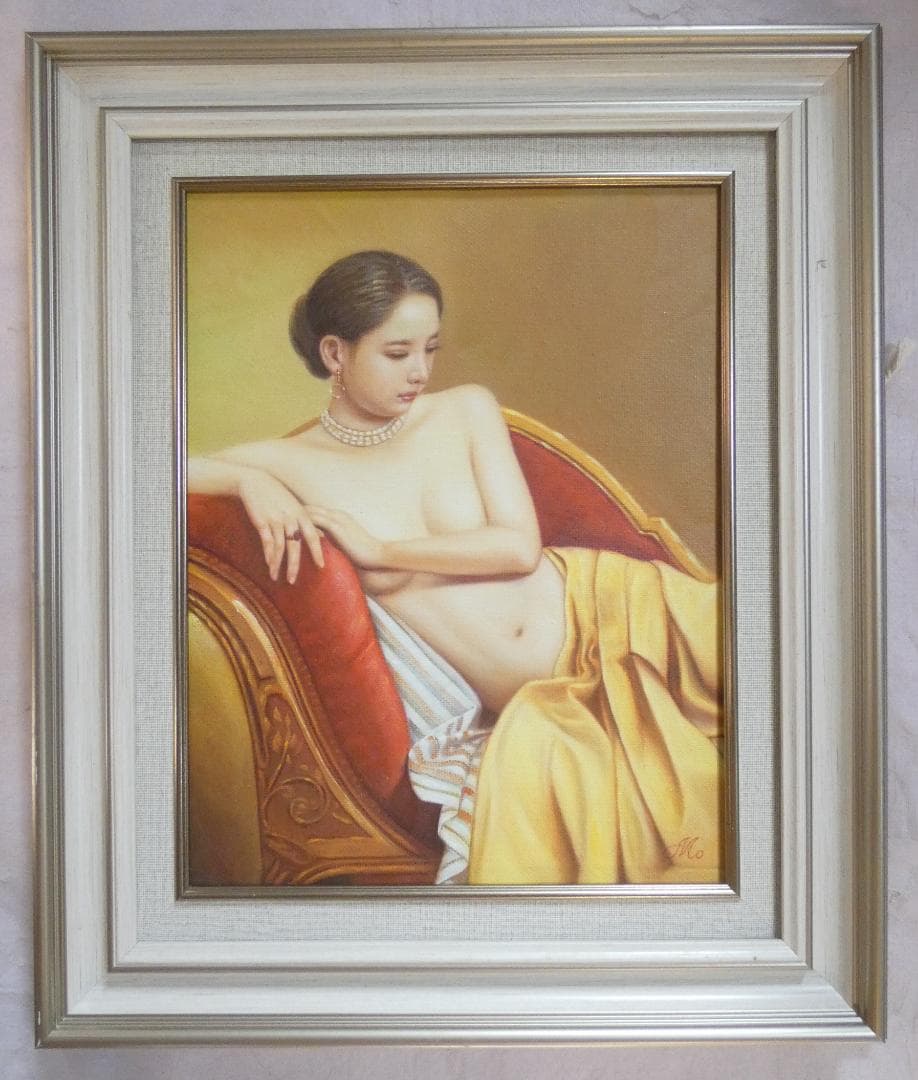 絵画 油絵　森本草介「裸婦」 サインF6サイズ額装済み 肉筆手描き