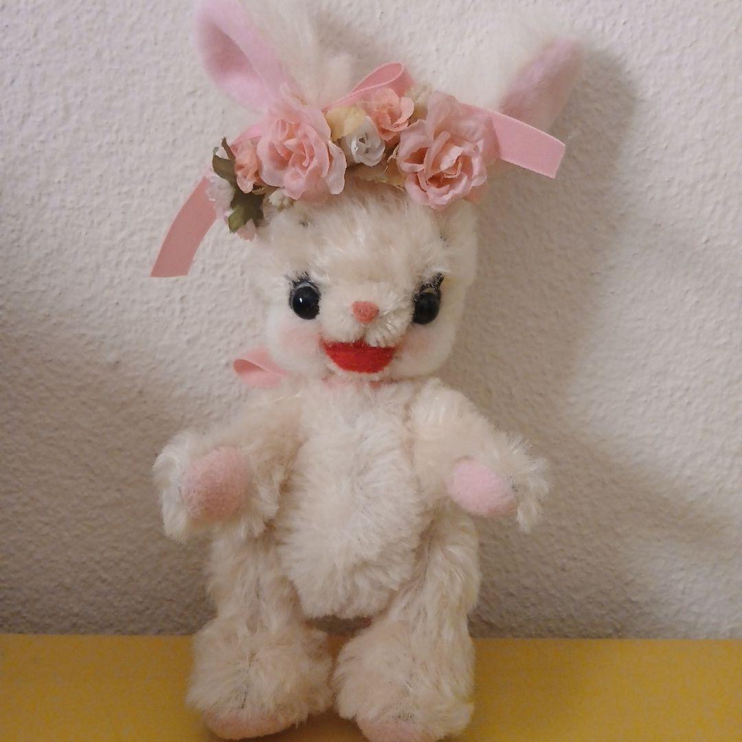 作家様　うさぎぬいぐるみ　花の冠付き