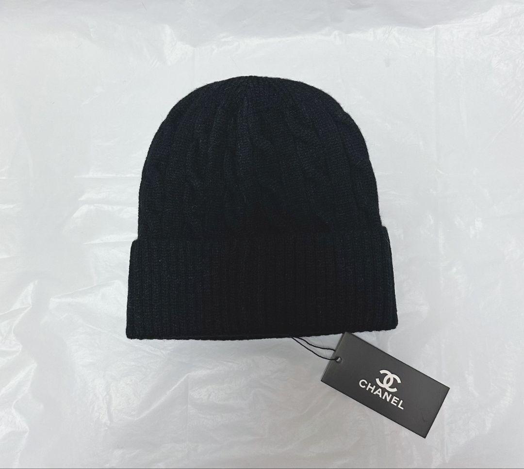 CHANEL ブラックニット ビーニー 新品タグ付き