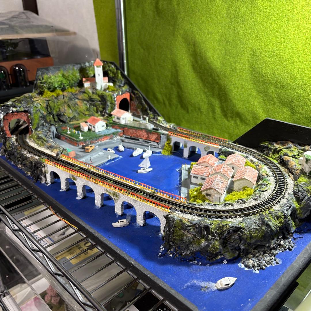 値下げ！　Nゲージ鉄道模型ジオラマ　港の風景