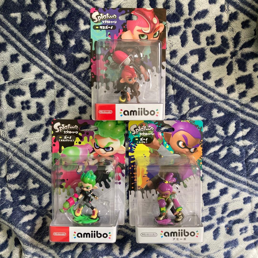 新品未開封　amiibo ボーイ ネオングリーン ボーイ　パープル　タコボーイ