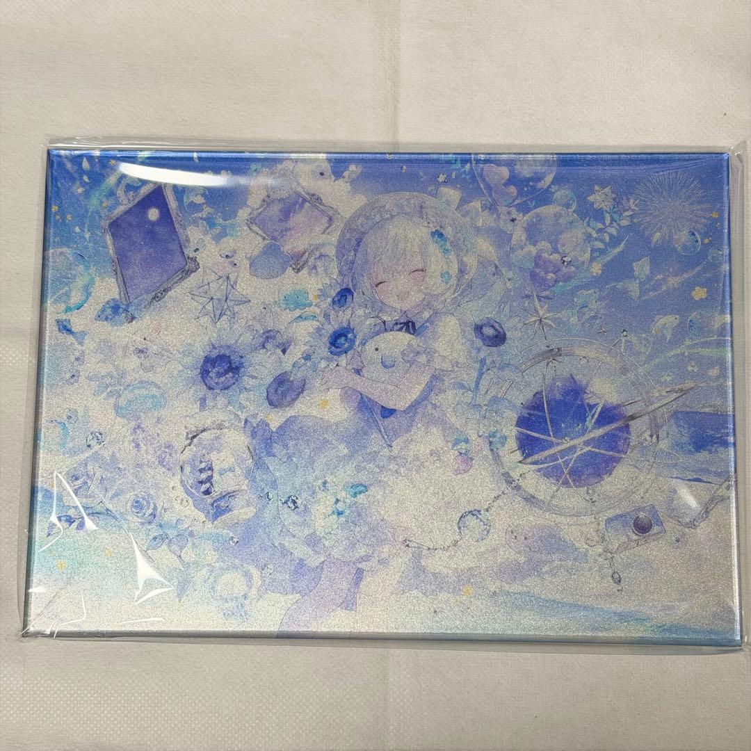 おにねこ 絵師100人展15 アクリルアートプレート 輝く青色に溶けて