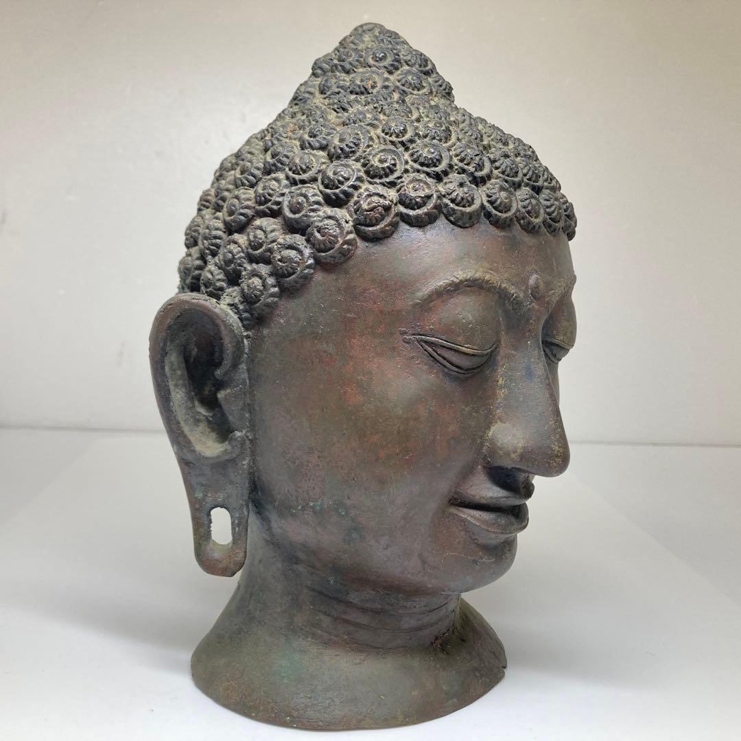 古銅　チベット仏　仏頭　2773g トヒサ　東さ7-0331①