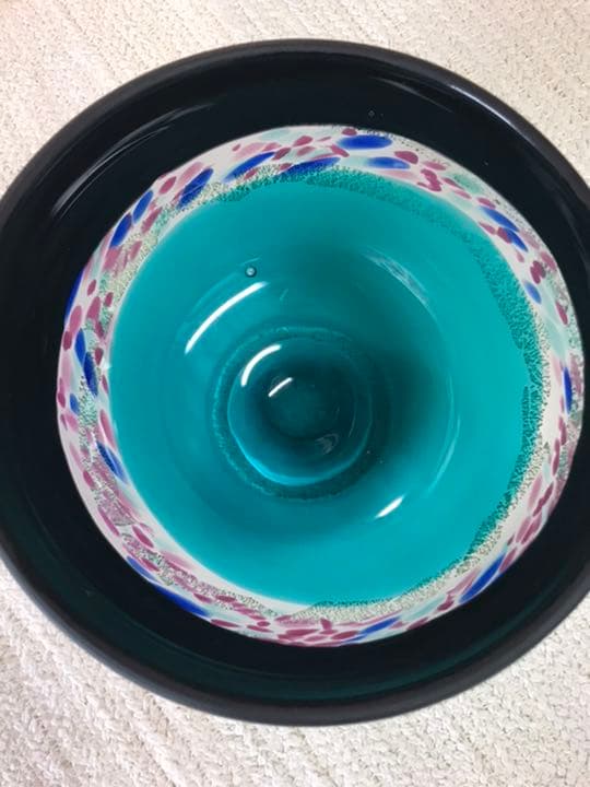 竹内傳治作　ガラスの抹茶碗