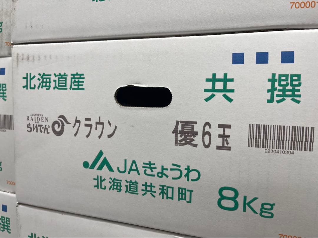②【北海道産】青肉メロン （品種名：らいでんクラウン) 6玉　約8.5kg