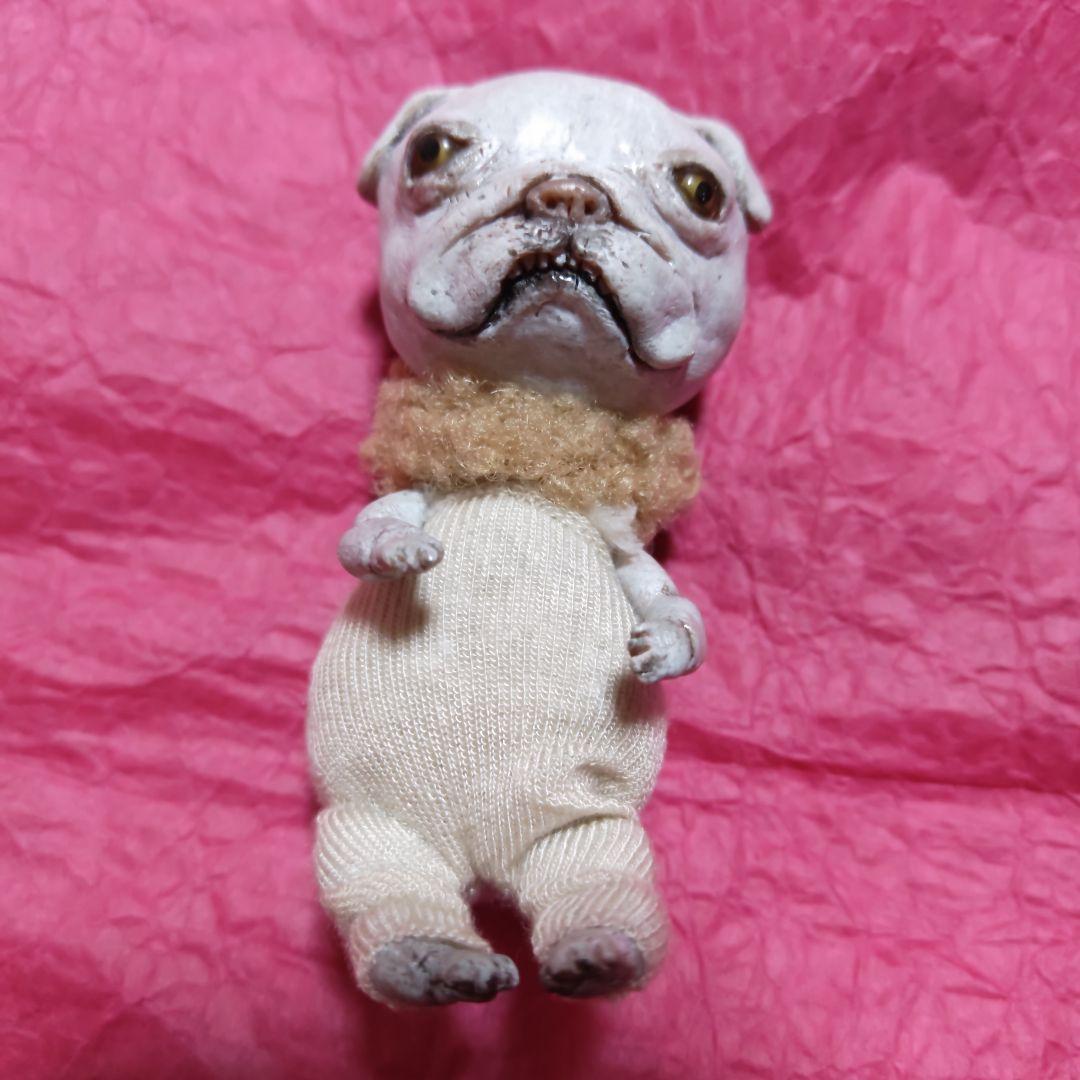 人気作家 マキシマム作 ブルドッグ とトカゲ 作家ぬいぐるみ作家人形パグフレブル