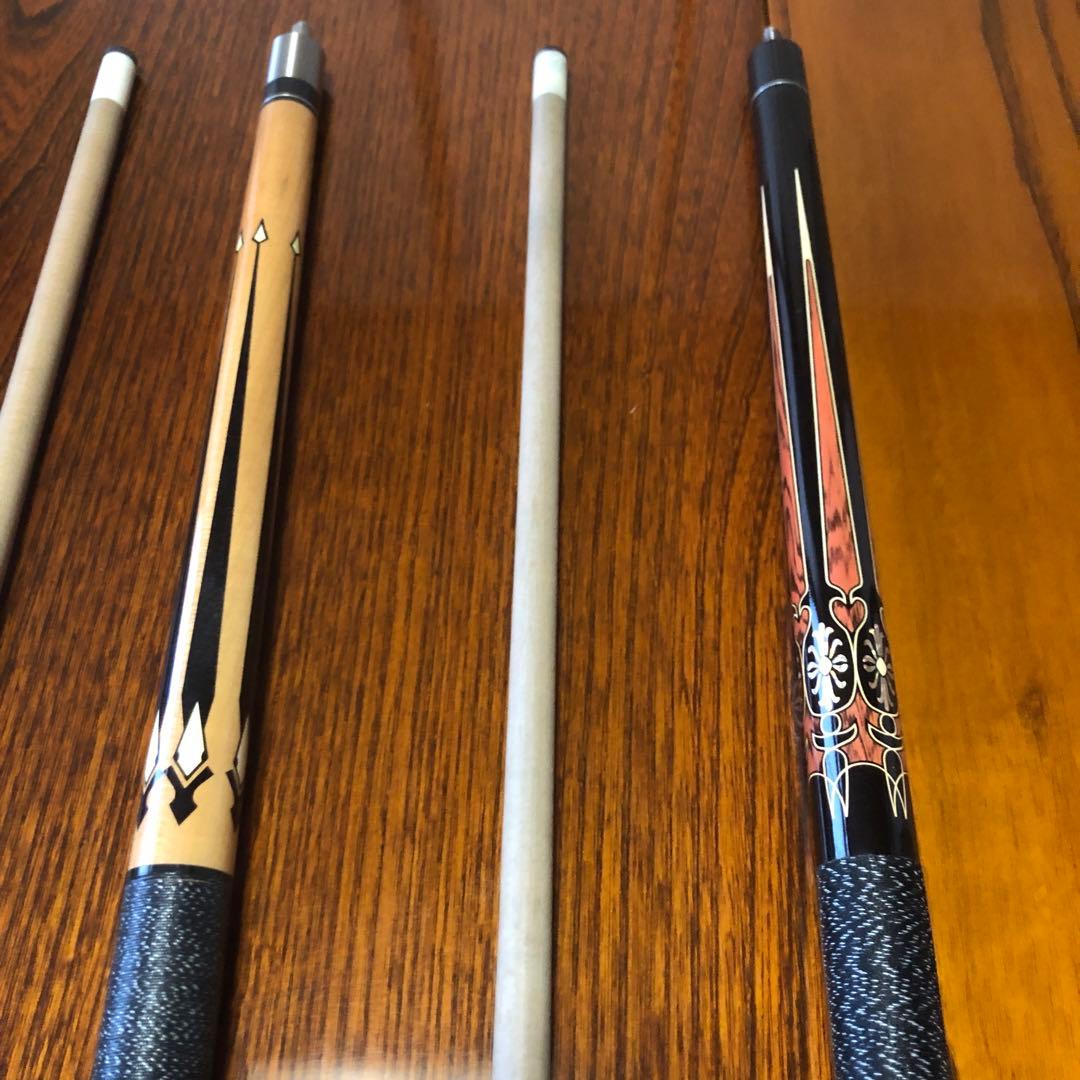 ビリヤードキュー　２本セット　ケース　バック付き　美品