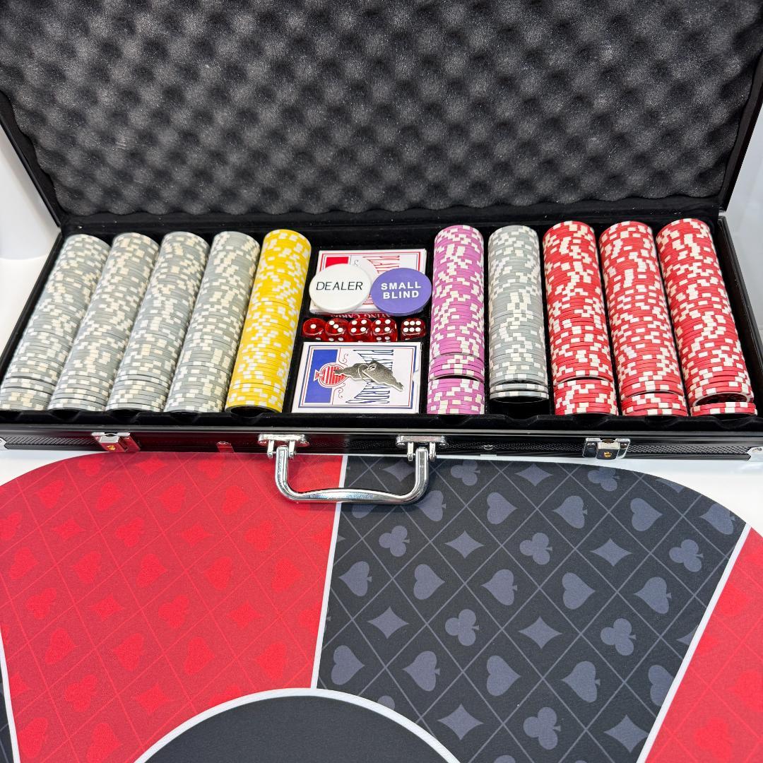 美品 ポーカーセット チップ トランプ マット ケース付 フルセット