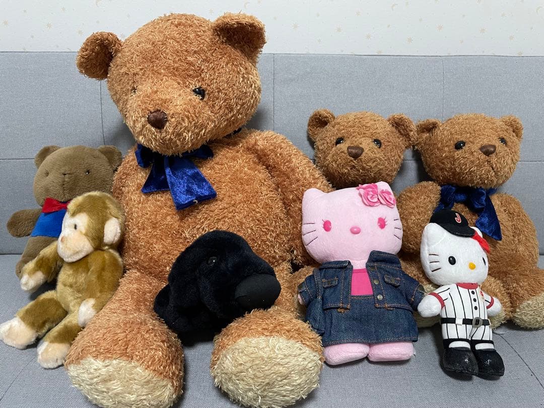 テディベア・ハローキティ・モンキーぬいぐるみセット