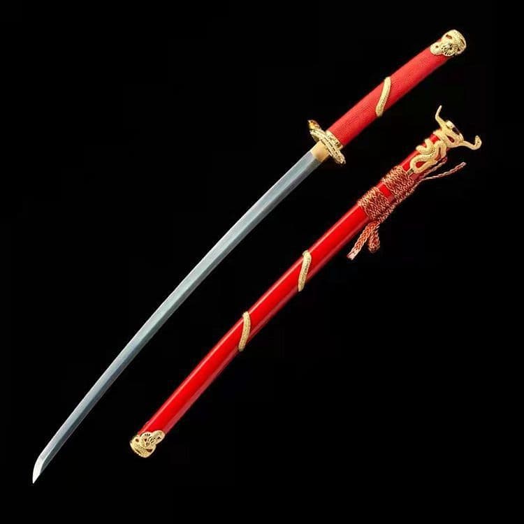 蛇の侍-赤 武具　刀装具　日本刀　模造刀 居合刀