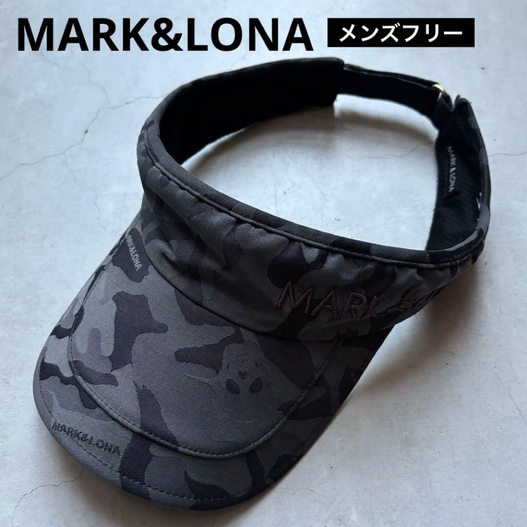 MARK&LONA マークアンドロナ サンバイザー スカル迷彩総柄 ロゴ ゴルフ