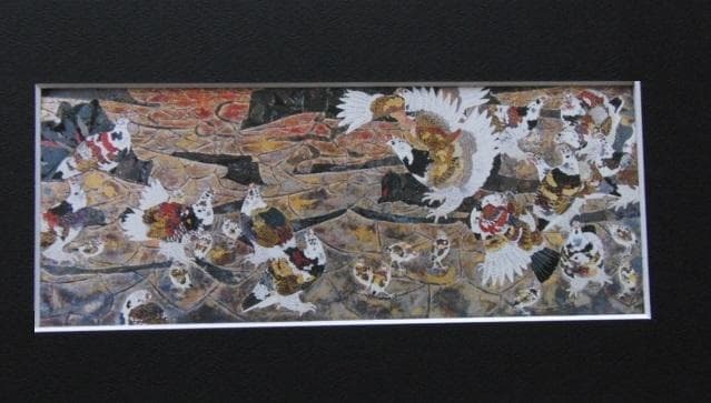 齋籐清策、【残雪の詩】、希少な額装用画集より、美品、新品額装付