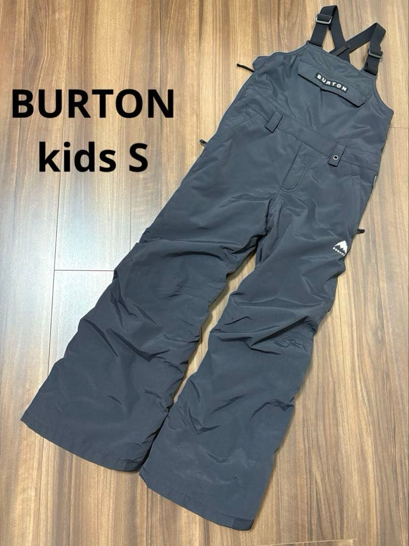 美品　バートン　キッズ用スノーボードビブパンツボトム　黒