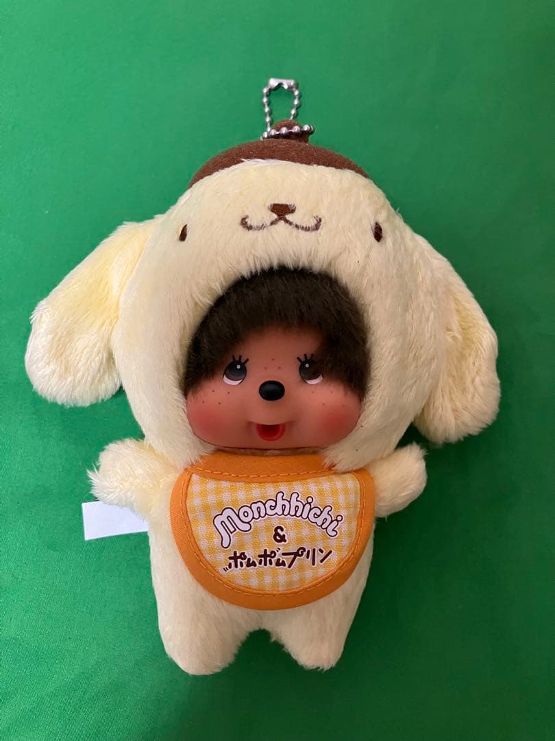 希少　モンチッチ×ポムポムプリン　ぬいぐるみマスコットキーチェーン