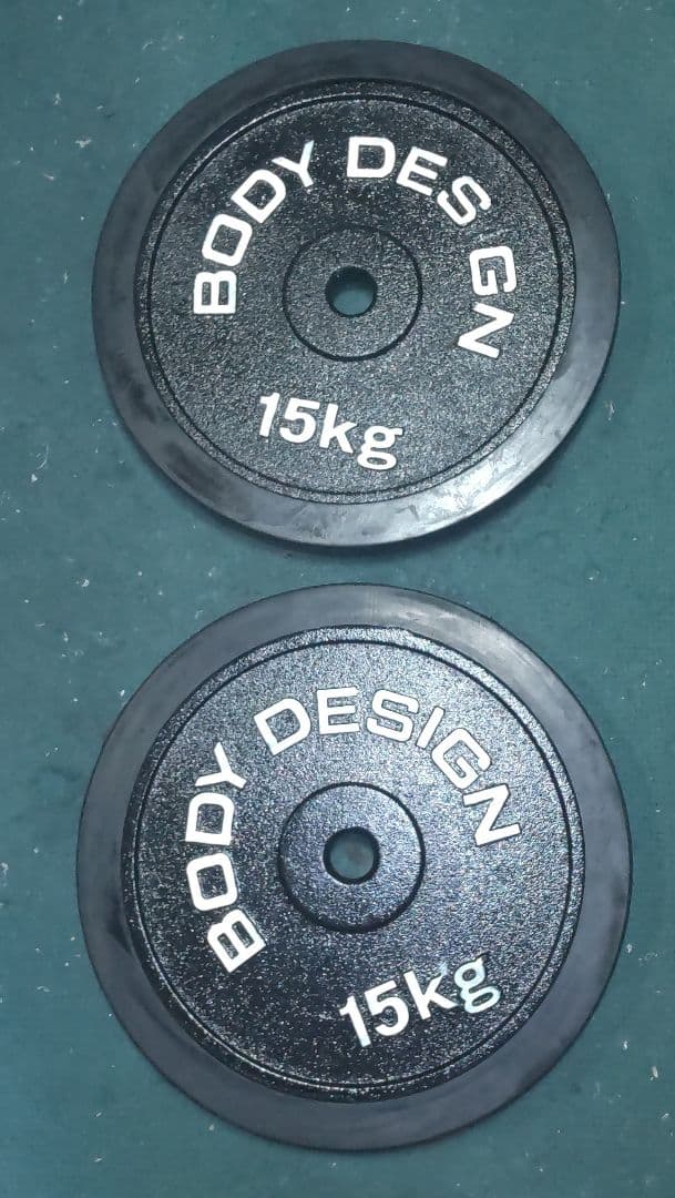 美品 BODYDESIGN 15kgプレート2枚 28mm 用