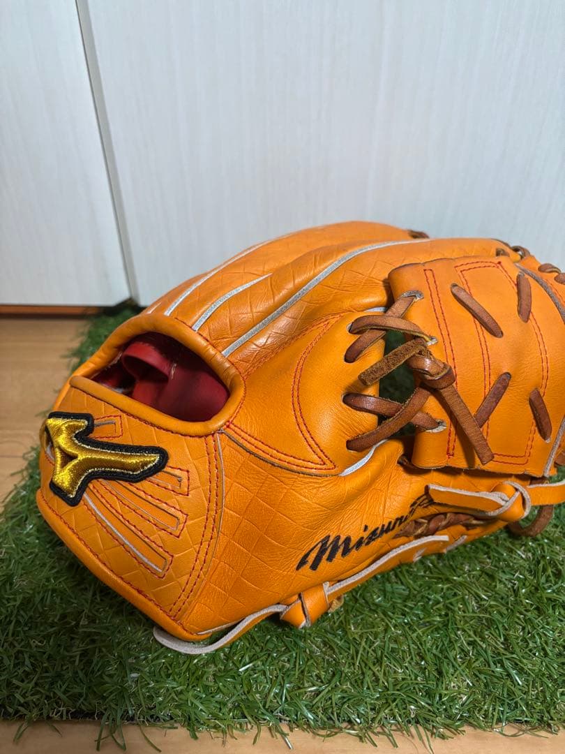 特別仕様　硬式用　仁志モデル　ミズノプロ 内野手　型押しレザー　薬指リング