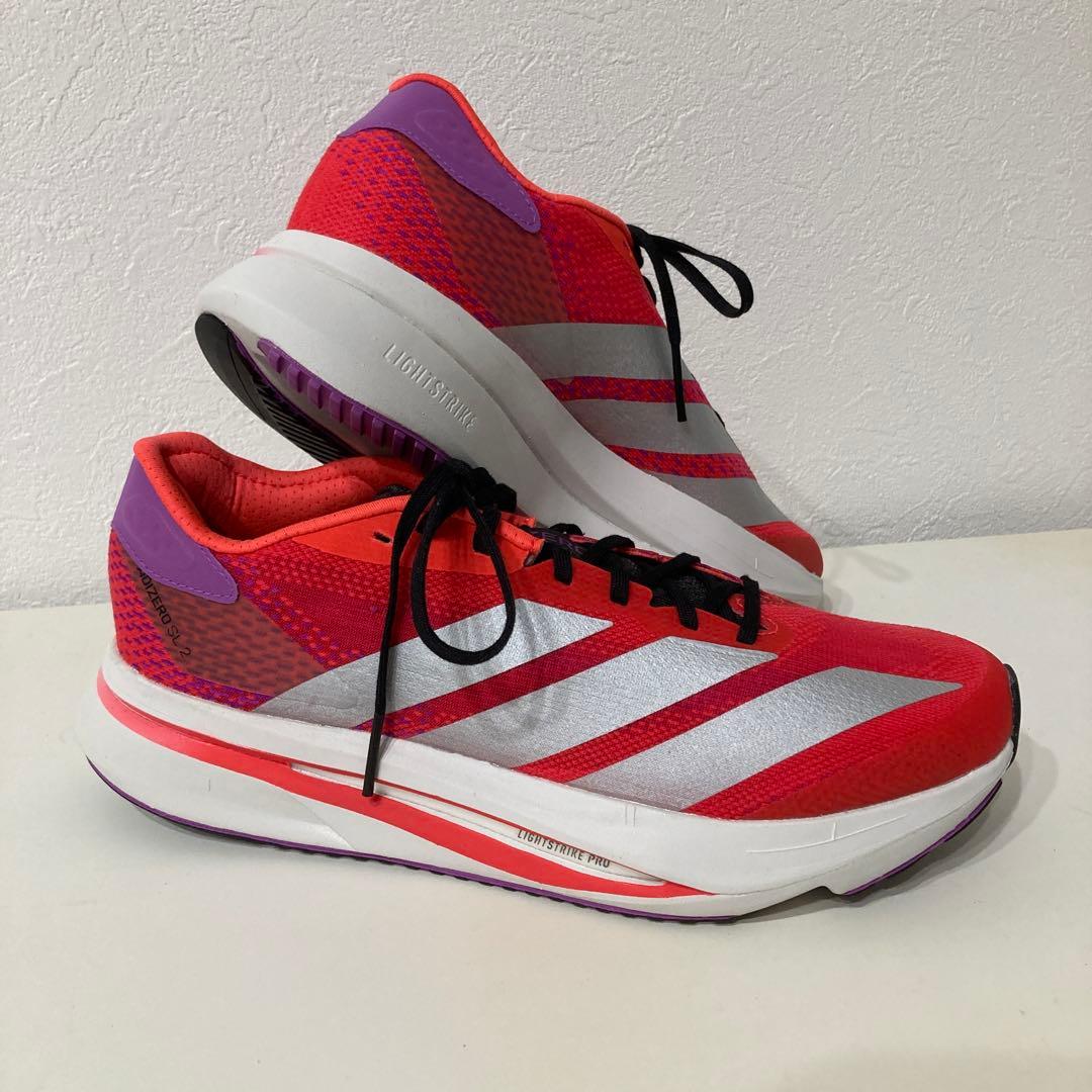 【新品】ADIZERO SL2 M 25.0cm レッド/シルバー 箱付き