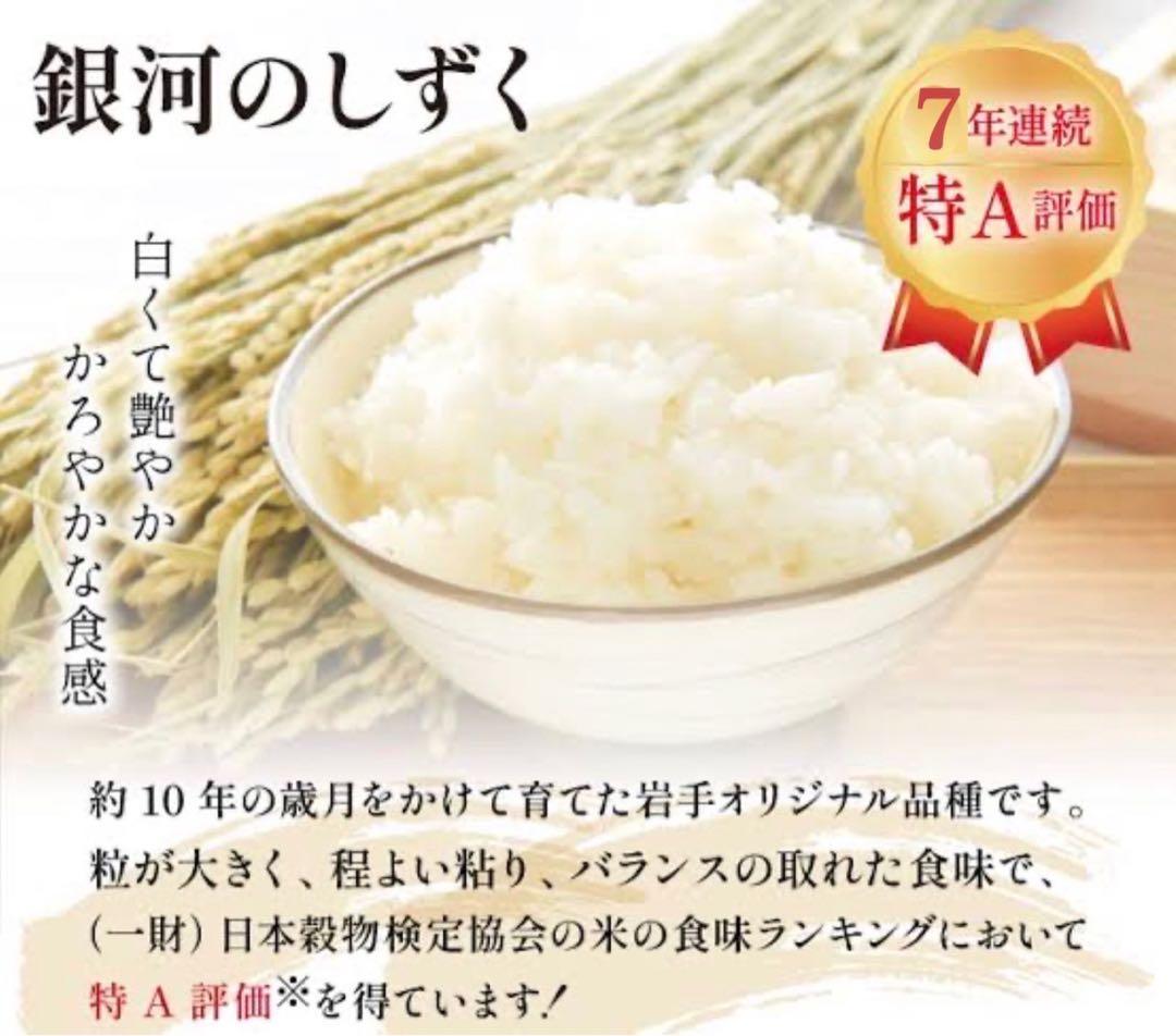 米　白米【岩手県産銀河のしずく20kg】 (5kg×4) 7年連続特A評価！