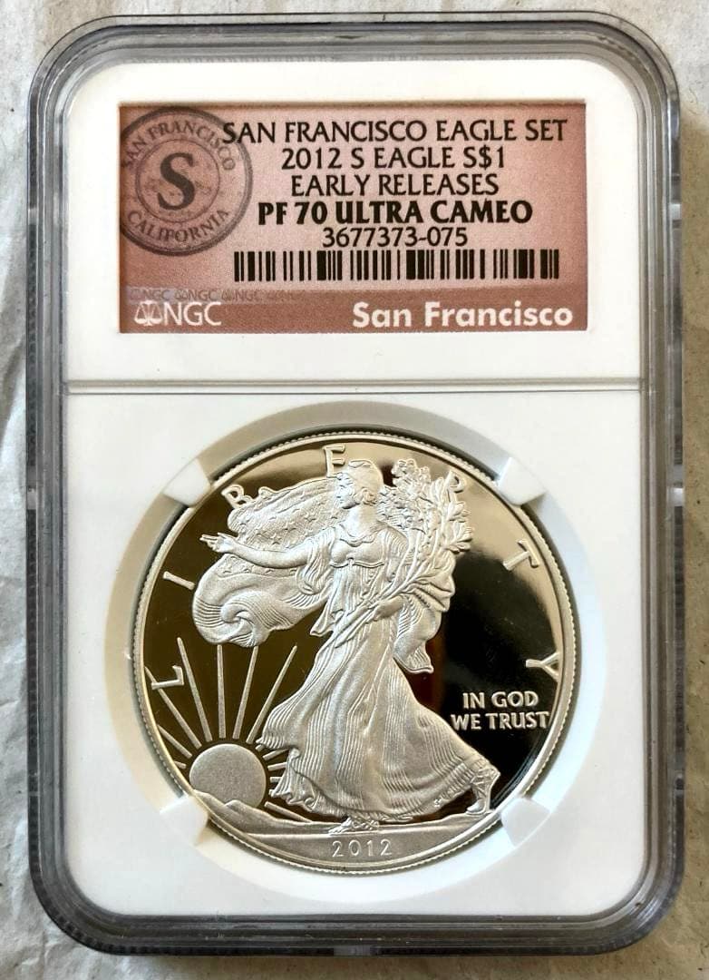 ★★★うりぼう★★★2012年アメリカ1ドルイーグル銀貨★PF70UCER