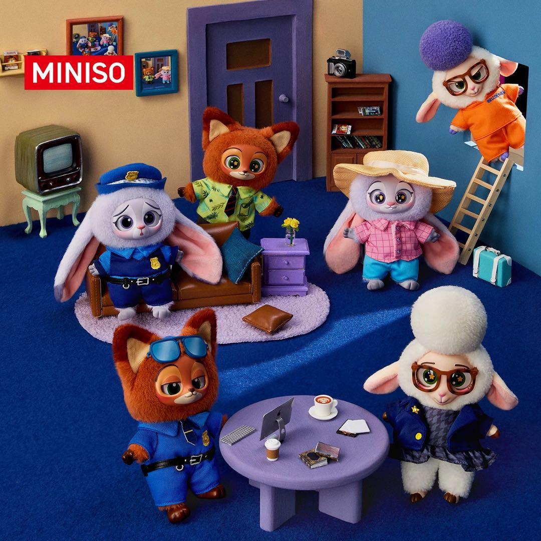 MINISO ディズニー　ズートピア　マスコット　ぬいぐるみ　ニック　2点セット