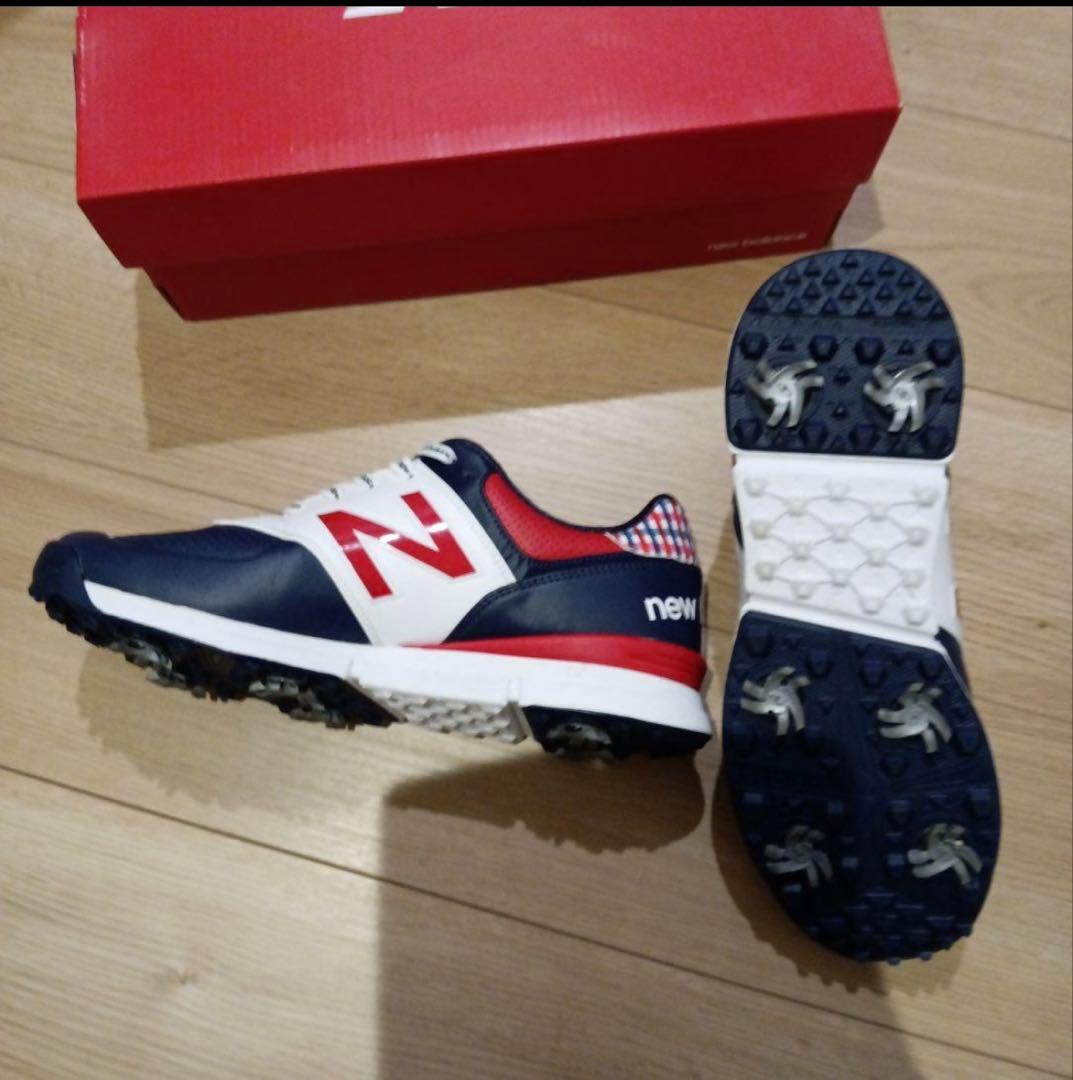 New Balance ゴルフシューズ ネイビー/ホワイト/レッド