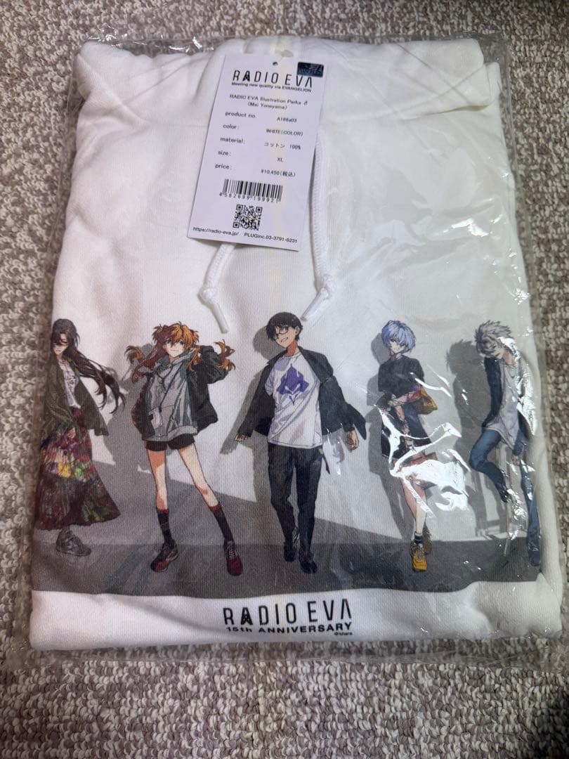エヴァンゲリオン パーカー白XL、Tシャツ白・黒XL 3着まとめセット EVA