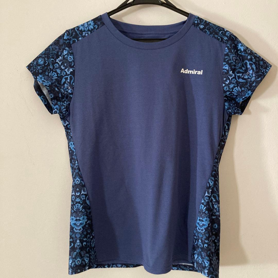 【新品】Admiral ブルーフラワーパターン TシャツL
