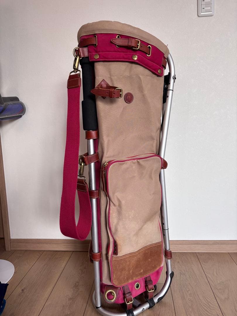 木の庄帆布×ミズノ　ゴルフバッグ ベージュ　ピンク