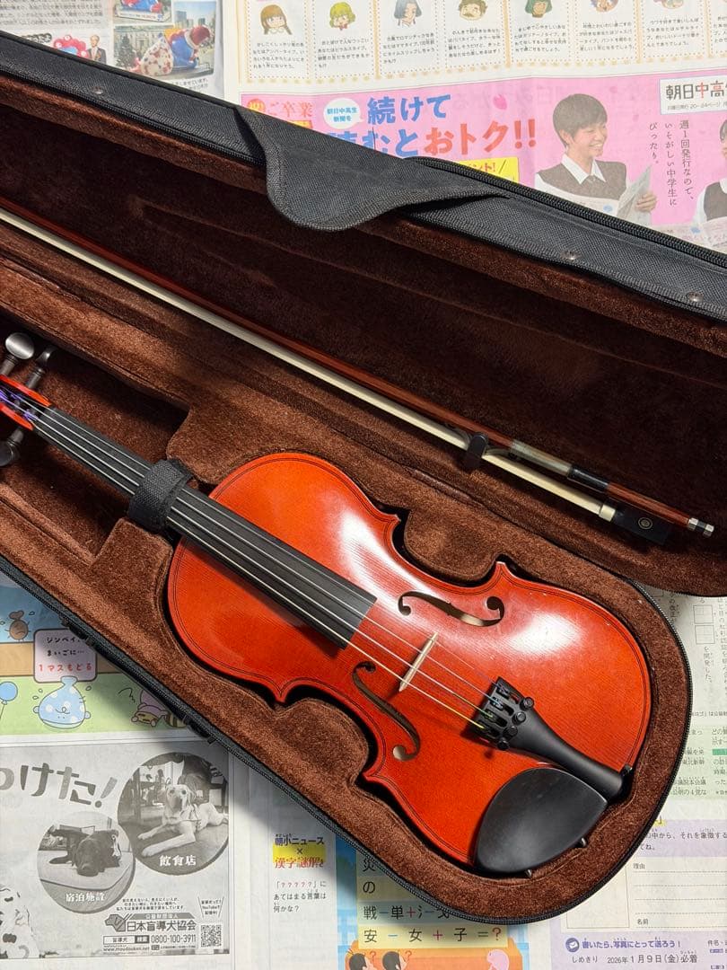 カ*8様 ARS MUSIC 分数バイオリン 1/2 弓・ケース・肩当て付き