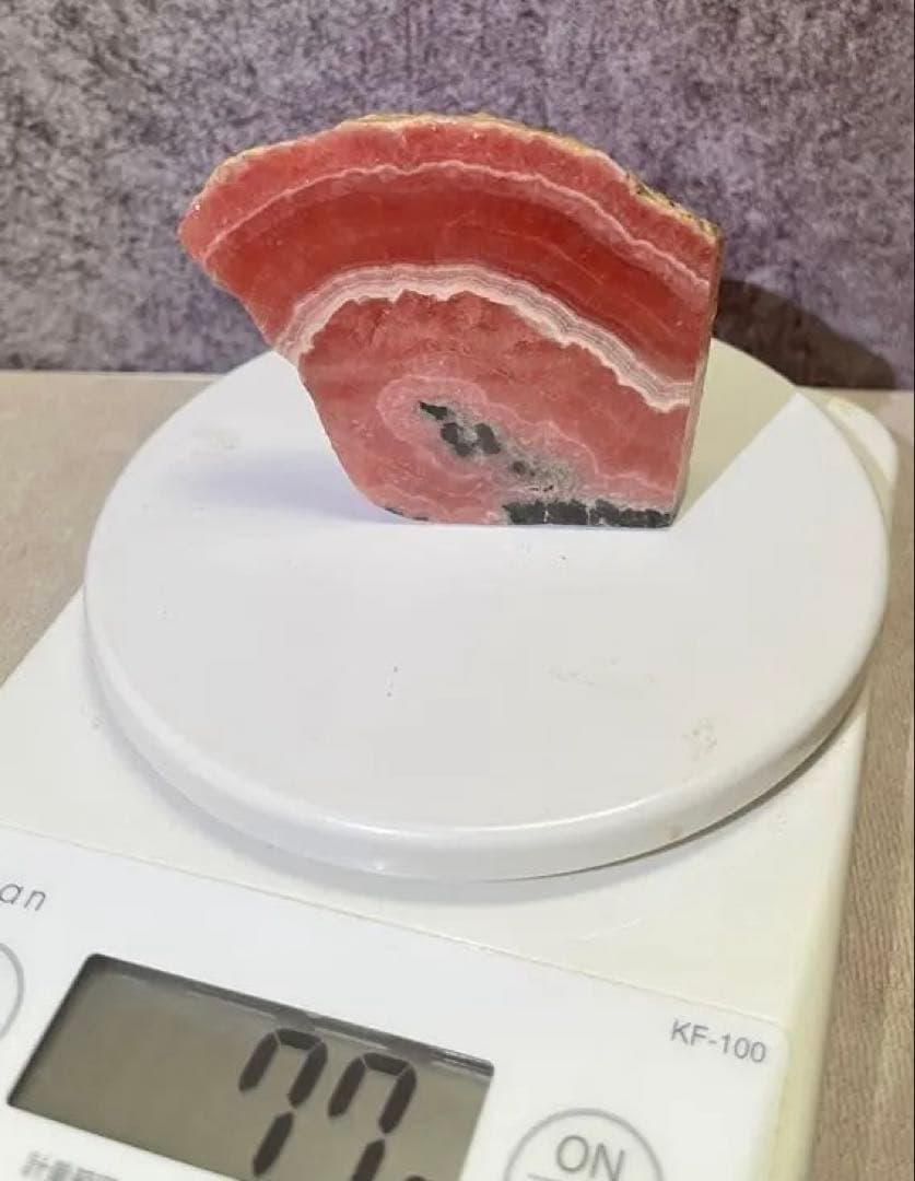 ❷インカローズ　キレイな縞目模様　原石　スライス