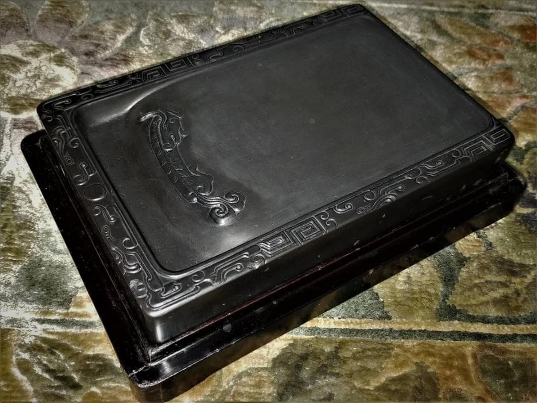 ♥中国　端渓　硯　3.8ｋｇ　黒端渓　老坑　端渓硯　骨董品