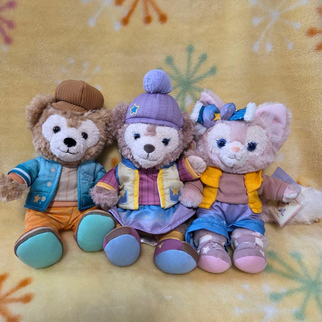 香港ディズニー　リーナベル　ダッフィー　シェリーメイ　ぬいぐるみ　冬　ウィンター