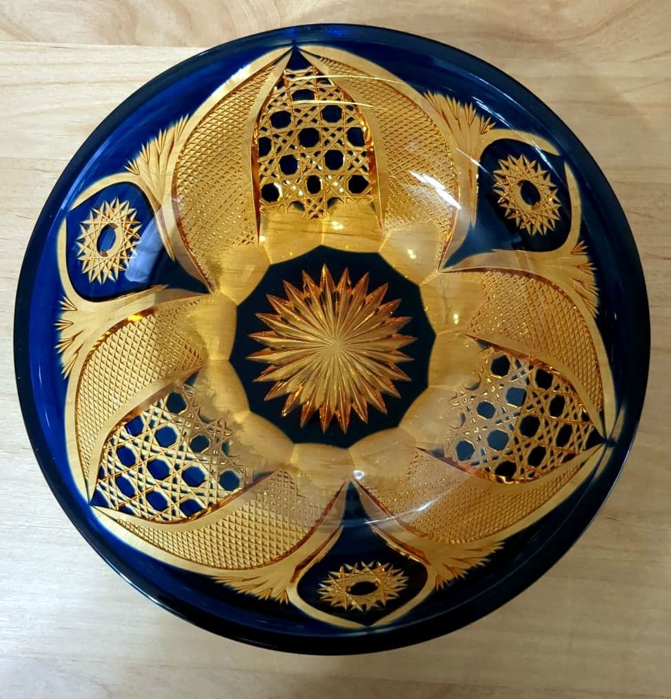 黒木国昭　綾切子菓子鉢