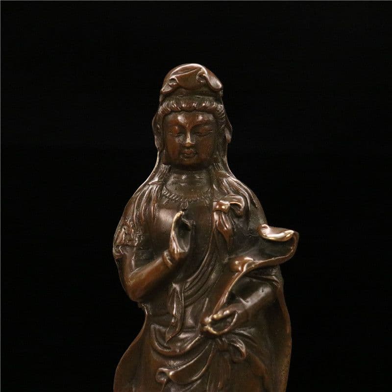 仏教美術 仏像 観世音菩薩像 小仏像 銅製 銅器
