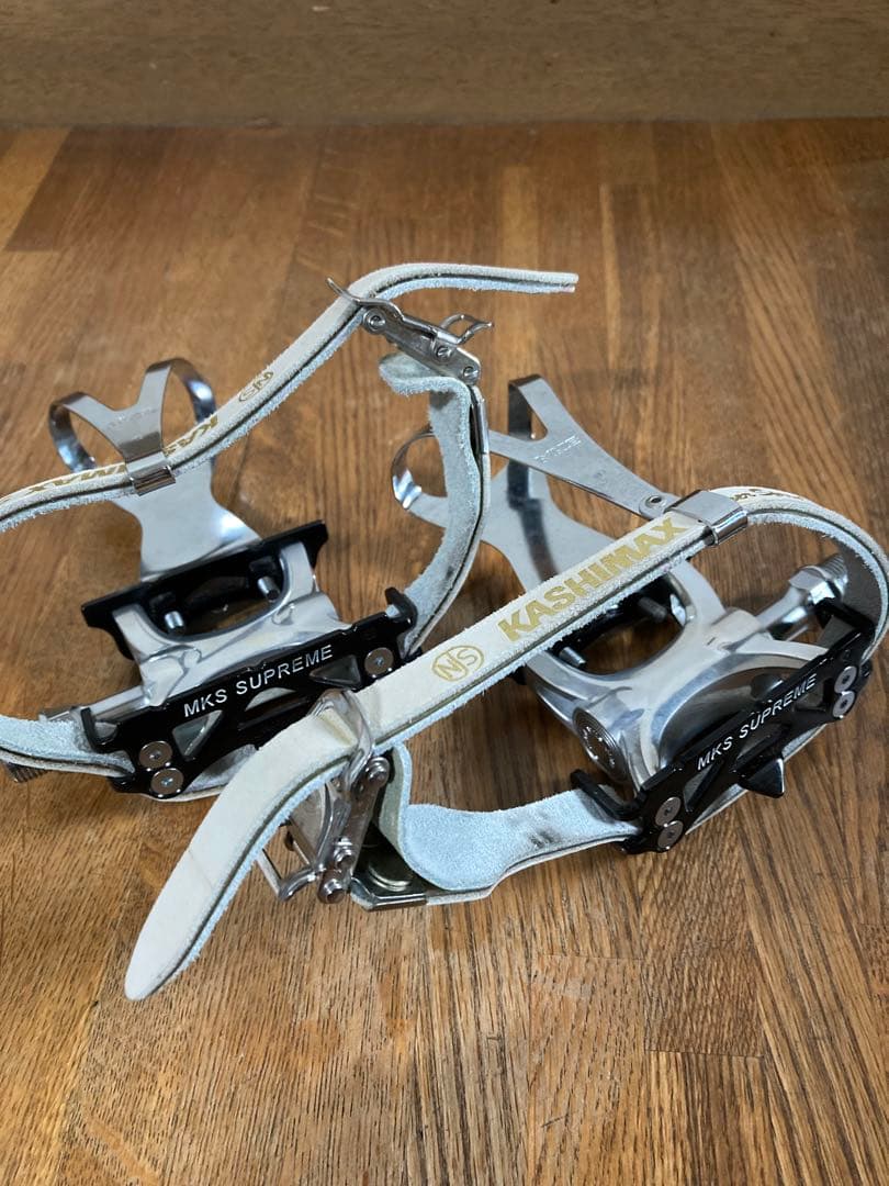 美品 競輪 展示品外し ペダル njs3点セット 最上位 MKS シュプリーム