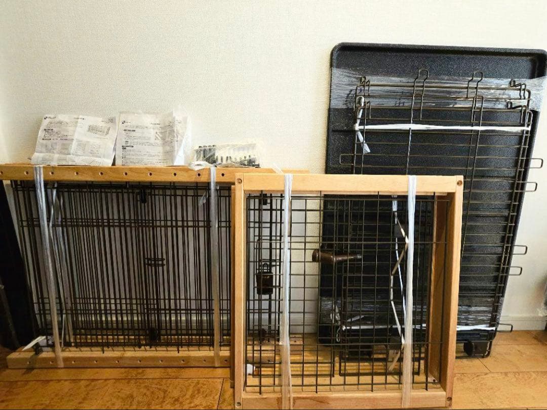 KAZ Richell 犬用 木製サークル 本体&屋根面 伸縮可