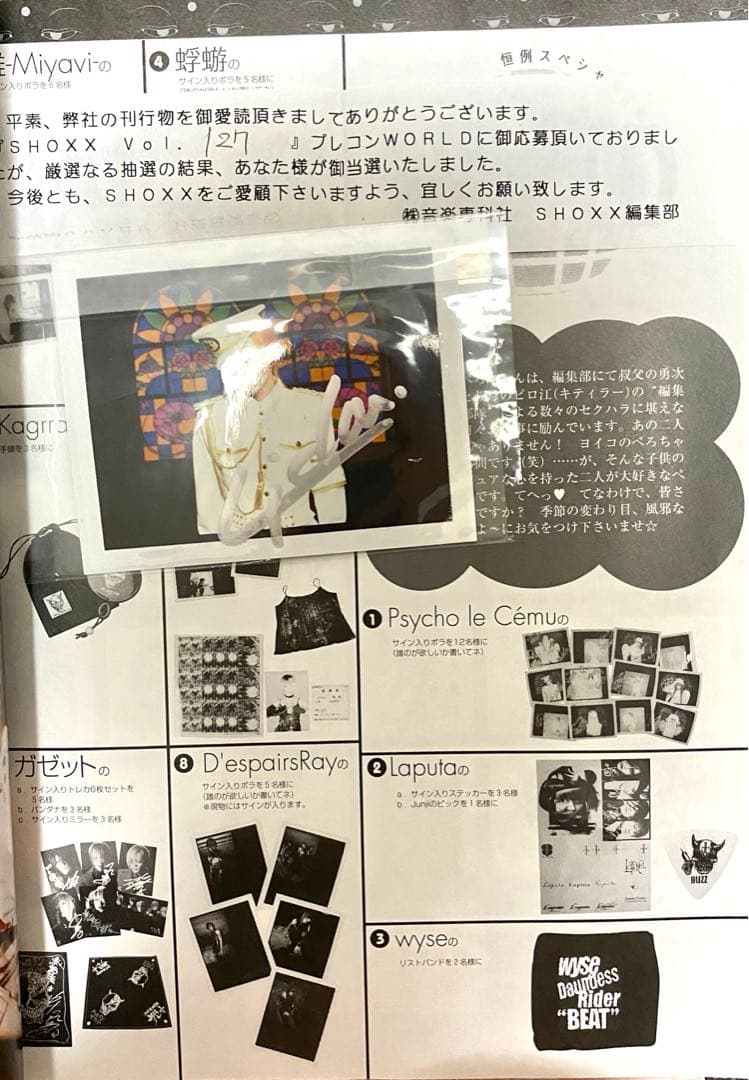 当選品】Lida AYA DAISHIサイン入りポラ他　サイコルシェイム