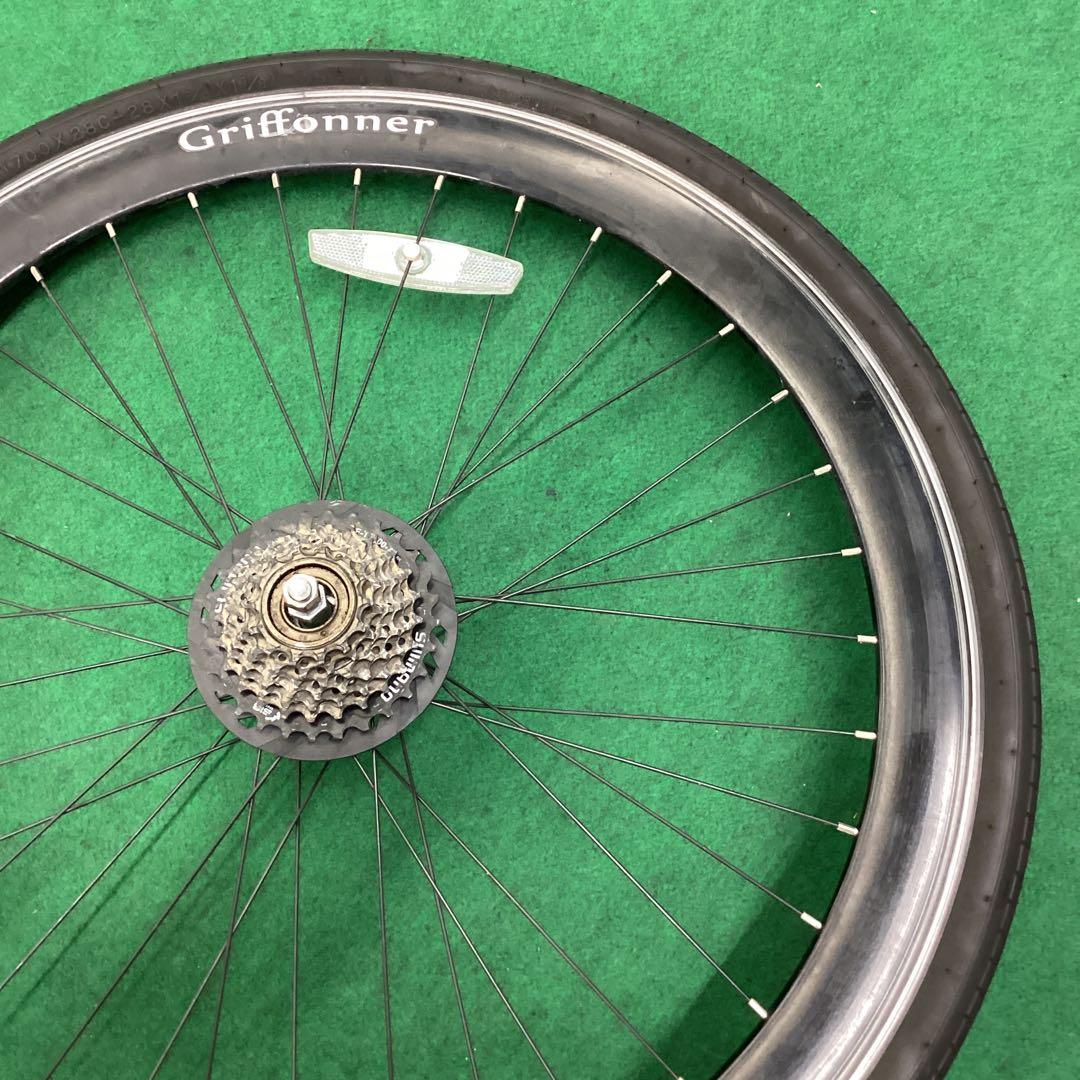 後輪 700x25C タイヤ付 後ホイール 自転車　クイックリリース　外装7段