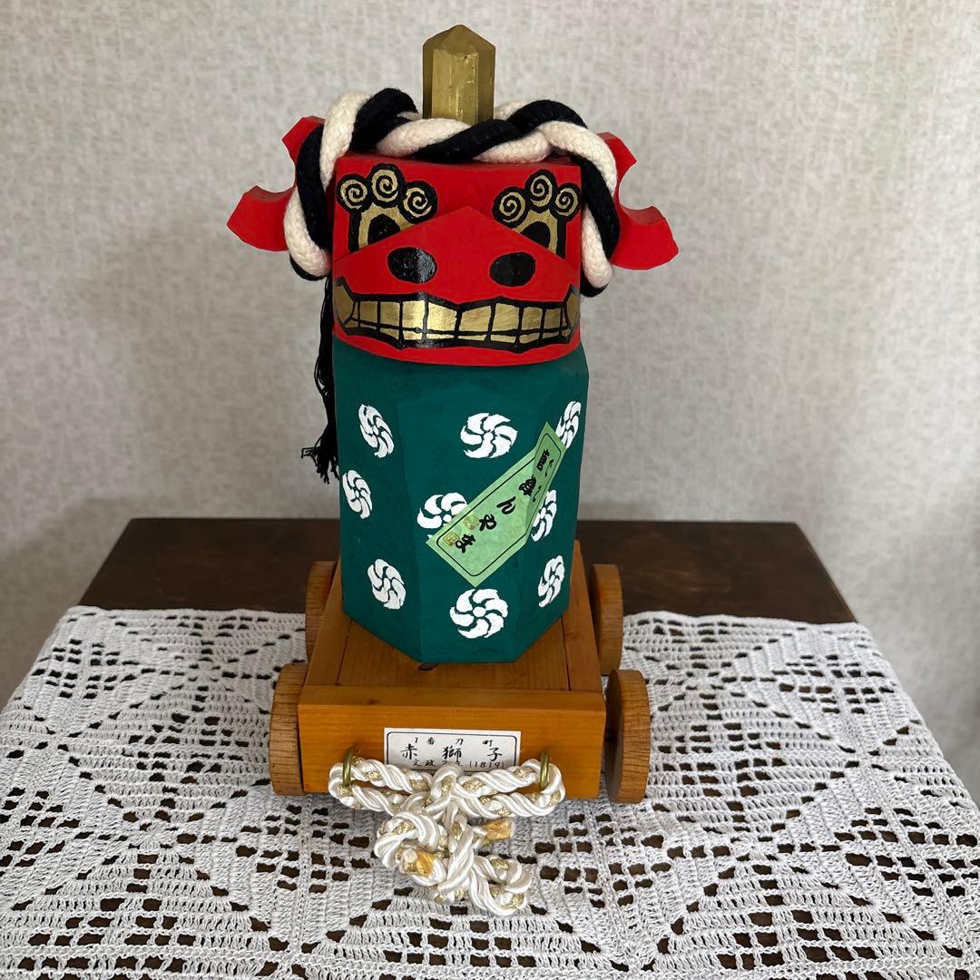 でこ唐津んやま　赤獅子　木偶　人形　木工芸　民芸品　唐津くんちフィギュア