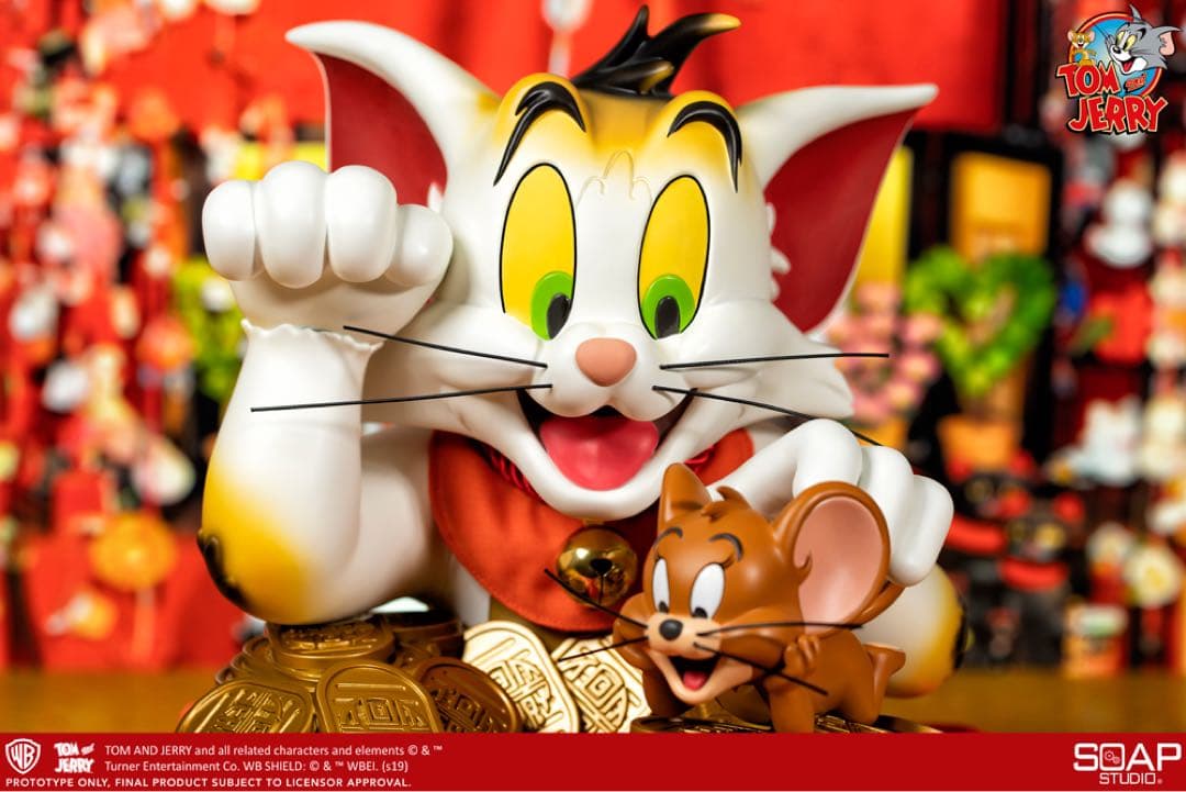 トムとジェリー・バスト　第2弾　招き猫　フィギュア 大型　希少品