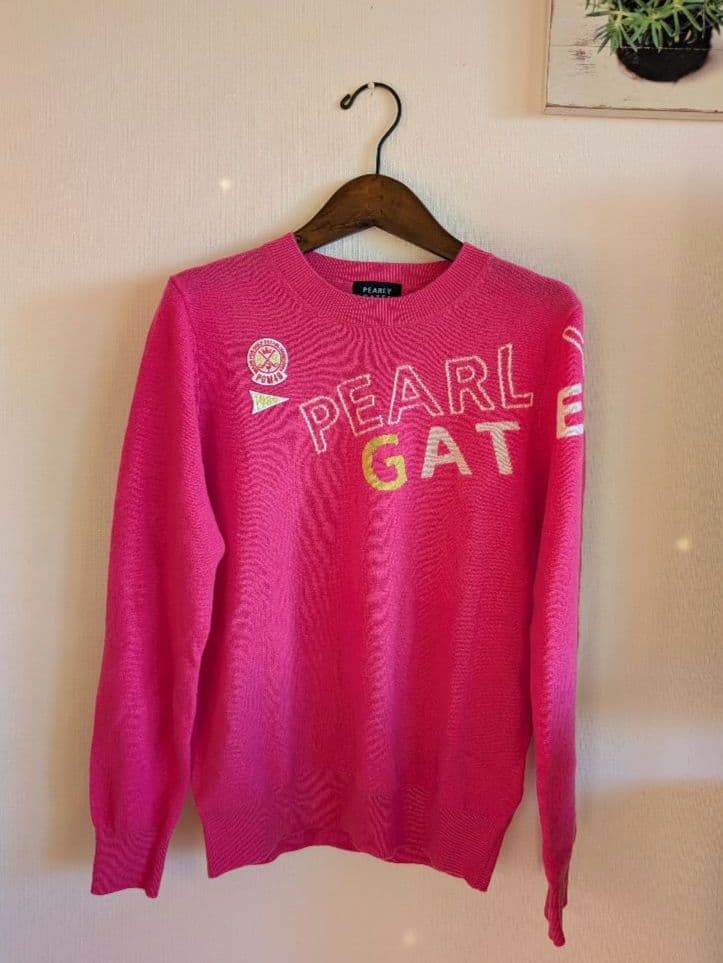 PEARLY GATES ピンク カシミヤニットセーターsizeМ