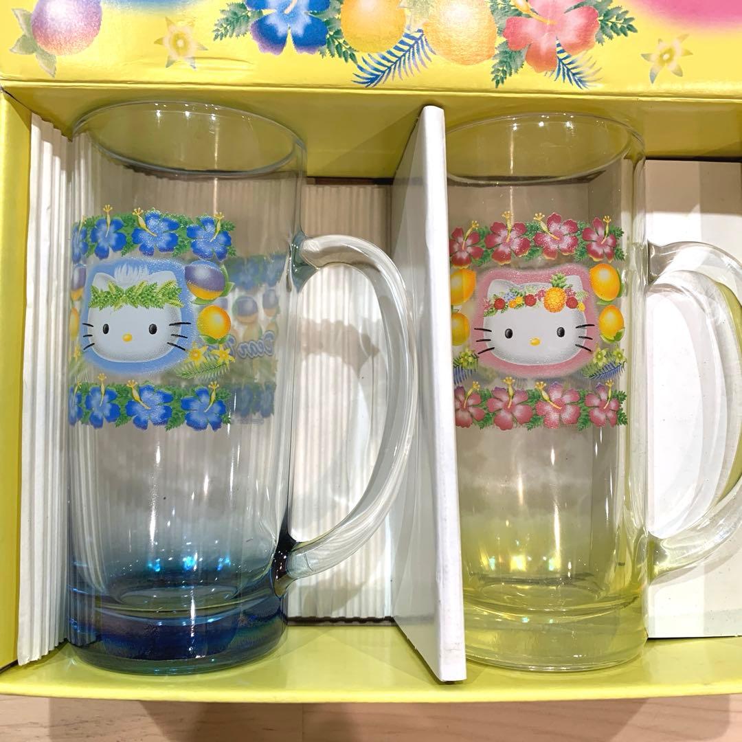 キティ　ダニエル　ビッグマグセット　グラス　コップ　カップ　ハイビスカス