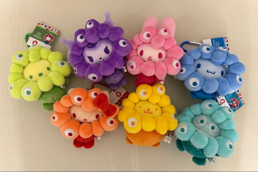 【7種コンプリート】サンリオ ミャクミャク ぬいぐるみ 推しカラー カラビナ☆